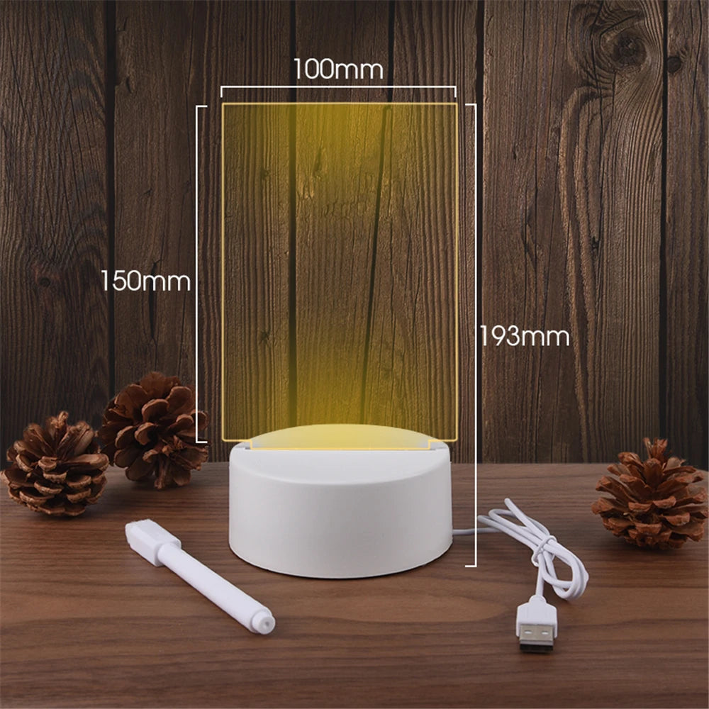 Transparent LED Acrylic Message Night Light