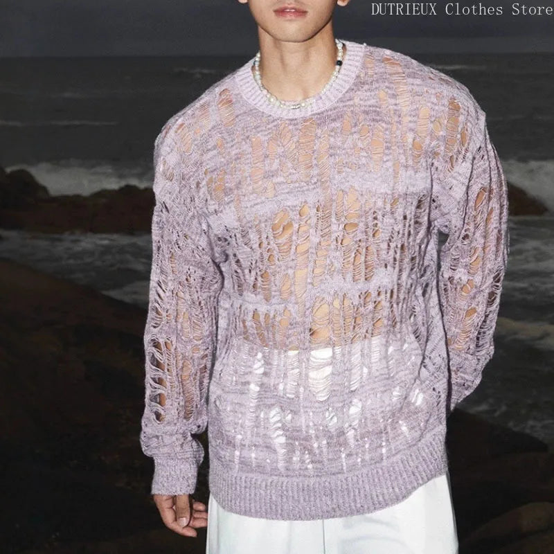 Men's See-Through Knit Street Tee