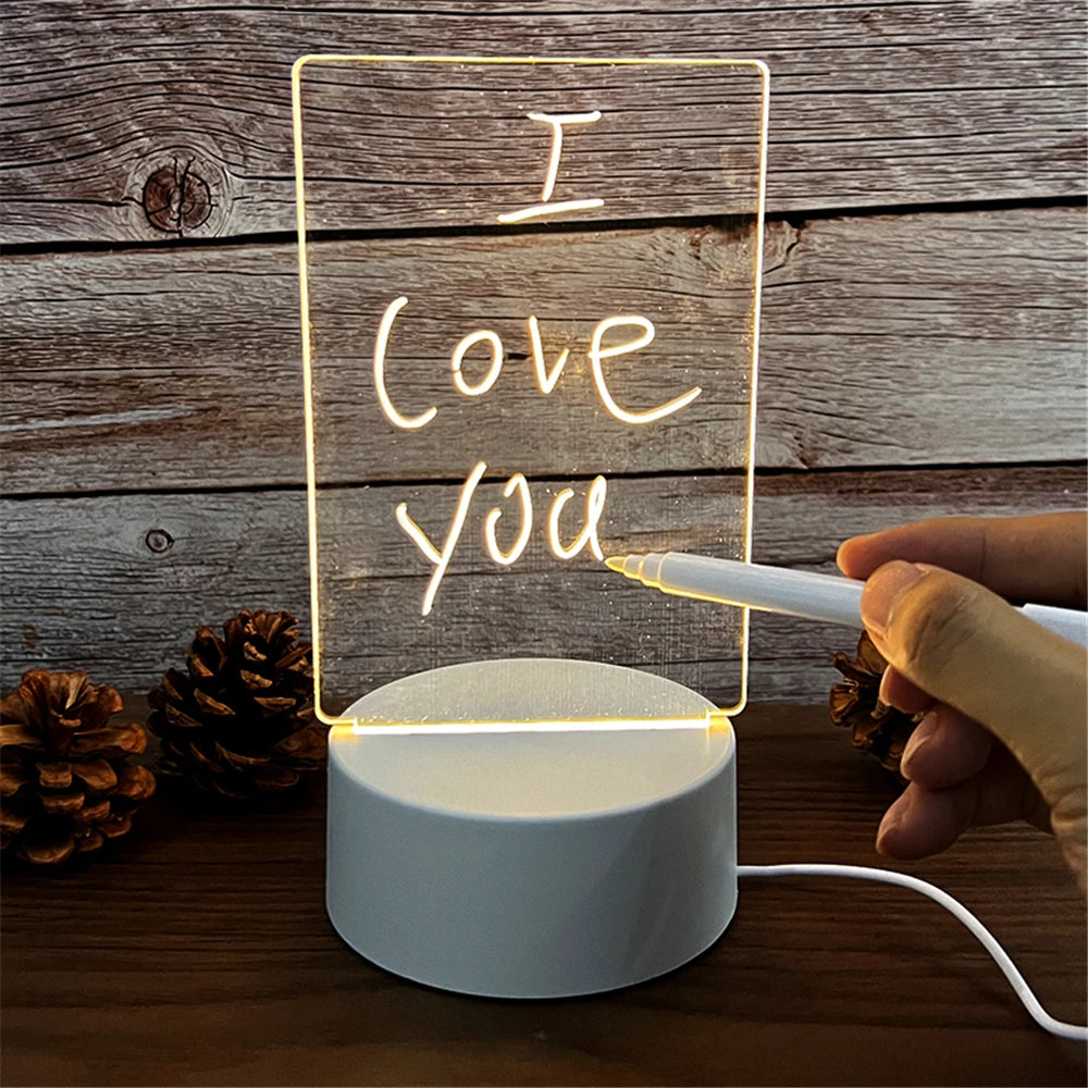 Transparent LED Acrylic Message Night Light