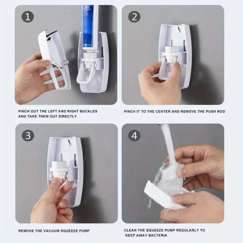 3-in-1 Bathroom Organizer – Toothbrush Holder, Dispenser & Cup Set