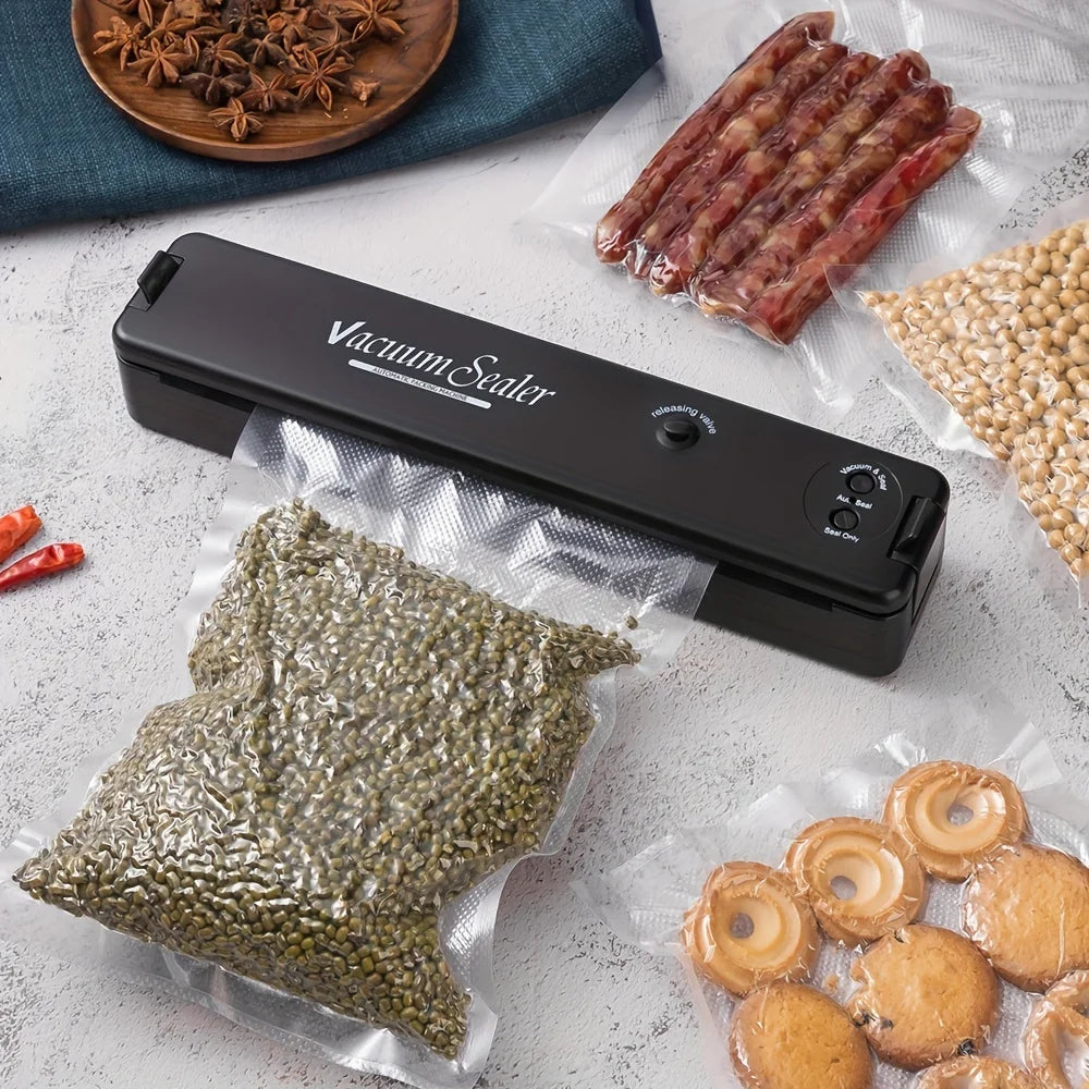 Automatic Food Vacuum Sealer Machine – Dry & Moist Food Saver with 10 Seal Bags for Fresh Storage
