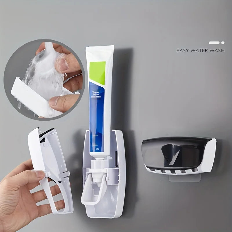 3-in-1 Bathroom Organizer – Toothbrush Holder, Dispenser & Cup Set