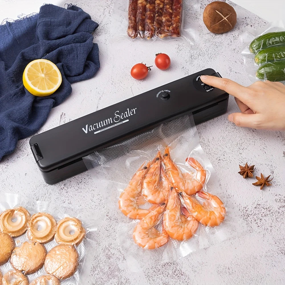 Automatic Food Vacuum Sealer Machine – Dry & Moist Food Saver with 10 Seal Bags for Fresh Storage