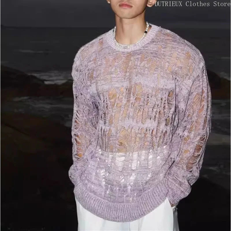 Men's See-Through Knit Street Tee