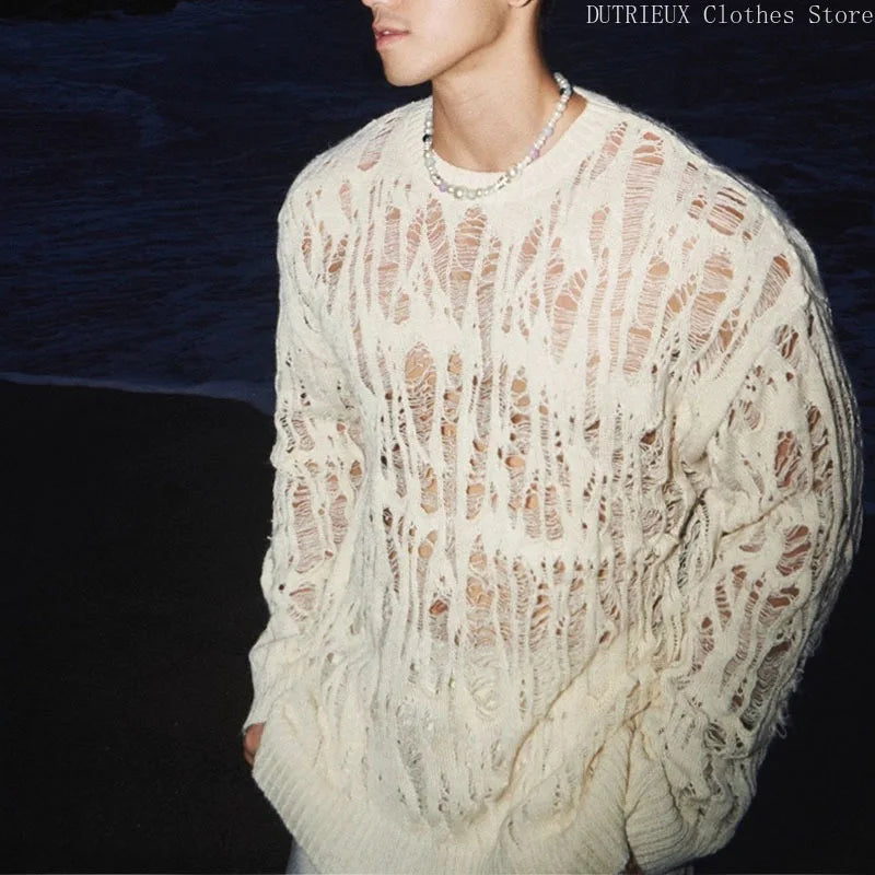 Men's See-Through Knit Street Tee
