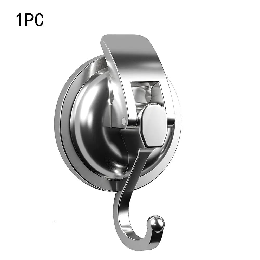 2 Pack Silver Chrome Suction Cup Hooks